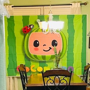 Cocomelon Logo Decoration Backdrop (7x5ft)